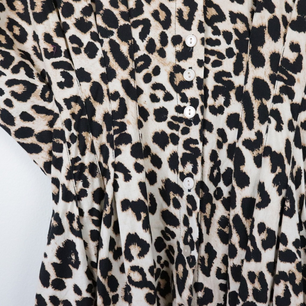 Anthropologie Exquise The Tobie Shirt Dress Small Leopard Print Shirtdress - Picture 8 of 12